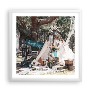 Poster in einem weißen Rahmen - Liebe machen ... - 50x50 cm