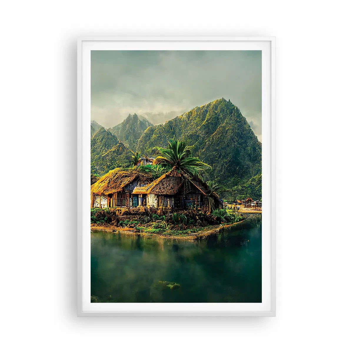 Poster in einem weißen Rahmen - Tropisches Paradies - 70x100 cm
