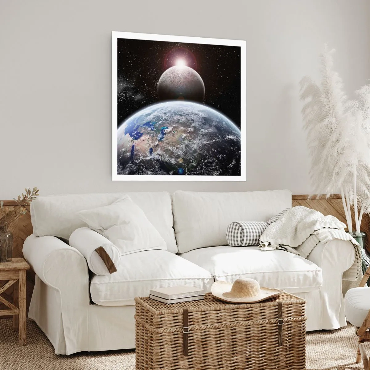 Poster - Weltraumlandschaft - Sonnenaufgang - 40x40 cm