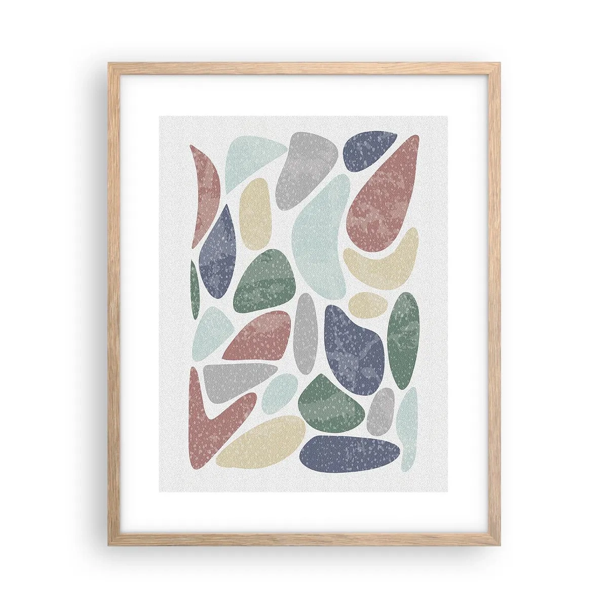Poster in einem Rahmen aus heller Eiche - Mosaik aus pulverförmigen Farben - 40x50 cm