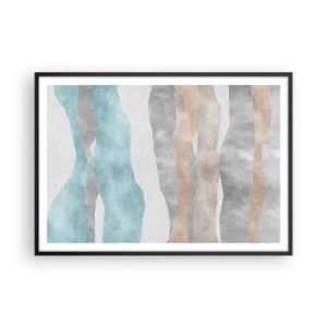 Poster in einem schwarzem Rahmen - Abstrakte Streifen in Pastelltönen - 100x70cm - Studie über Nähe - Moderne Wanddekoration für Wohnzimmer und Schlafzimmer ARTTOR