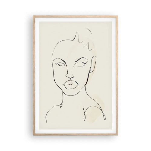 Poster in einem Rahmen aus heller Eiche - Umriss der Sinnlichkeit - 70x100 cm