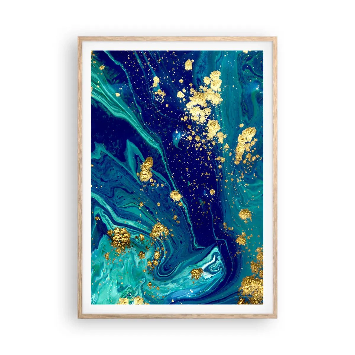 Poster in einem Rahmen aus heller Eiche - Die Blütenblätter der Sonne - 70x100 cm