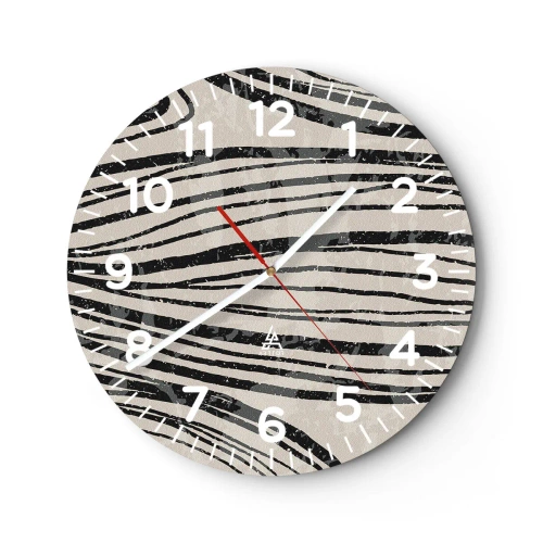 Wanduhr - Glasuhr - Linienpool - 30x30 cm