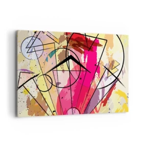 Bild auf Leinwand - Leinwandbild - Abstraktion mit Linien und geometrischen Formen - 120x80cm - Explosion - Moderne Wanddekoration für Wohnzimmer und Schlafzimmer ARTTOR