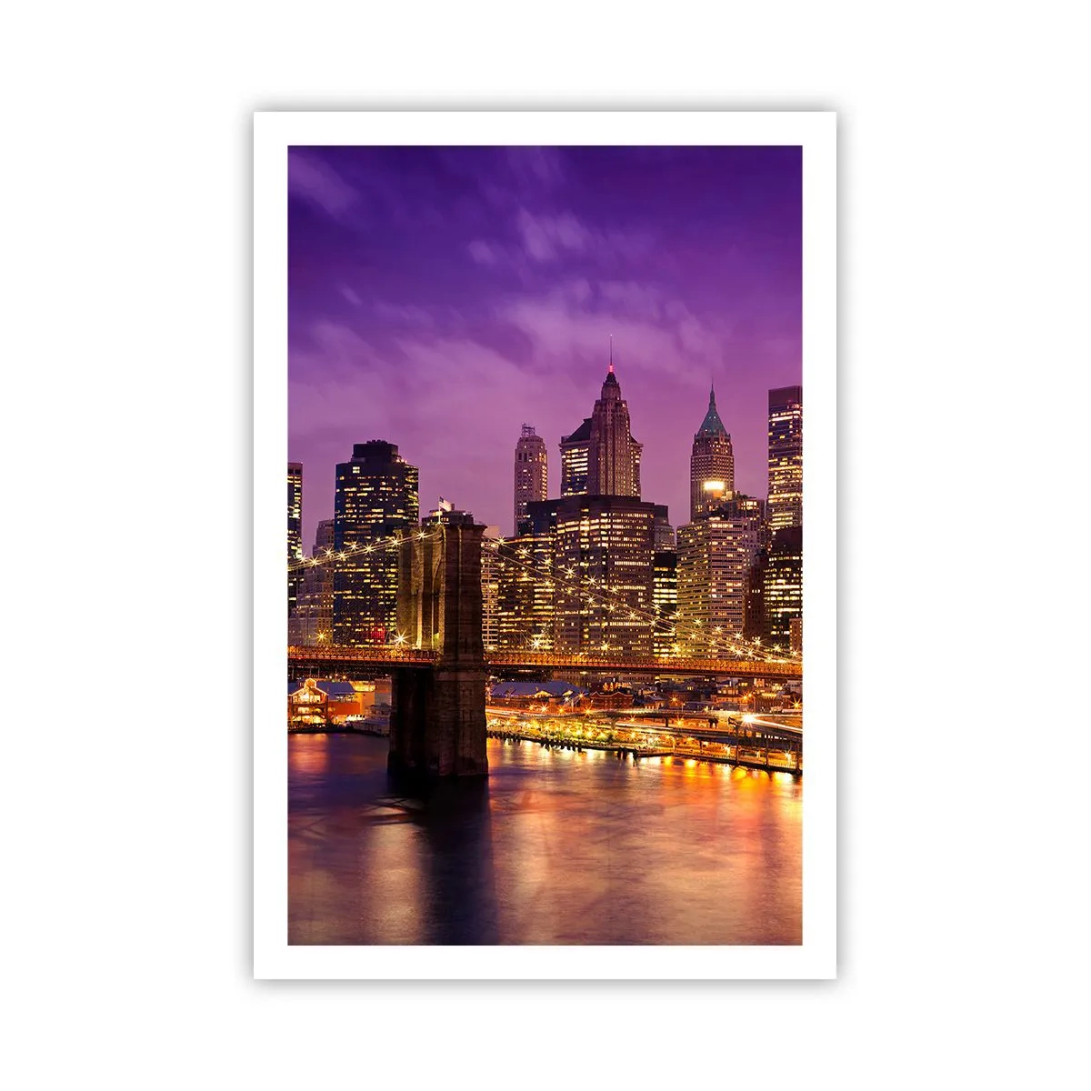 Poster - Violett-goldenes Manhathann - 61x91 cm