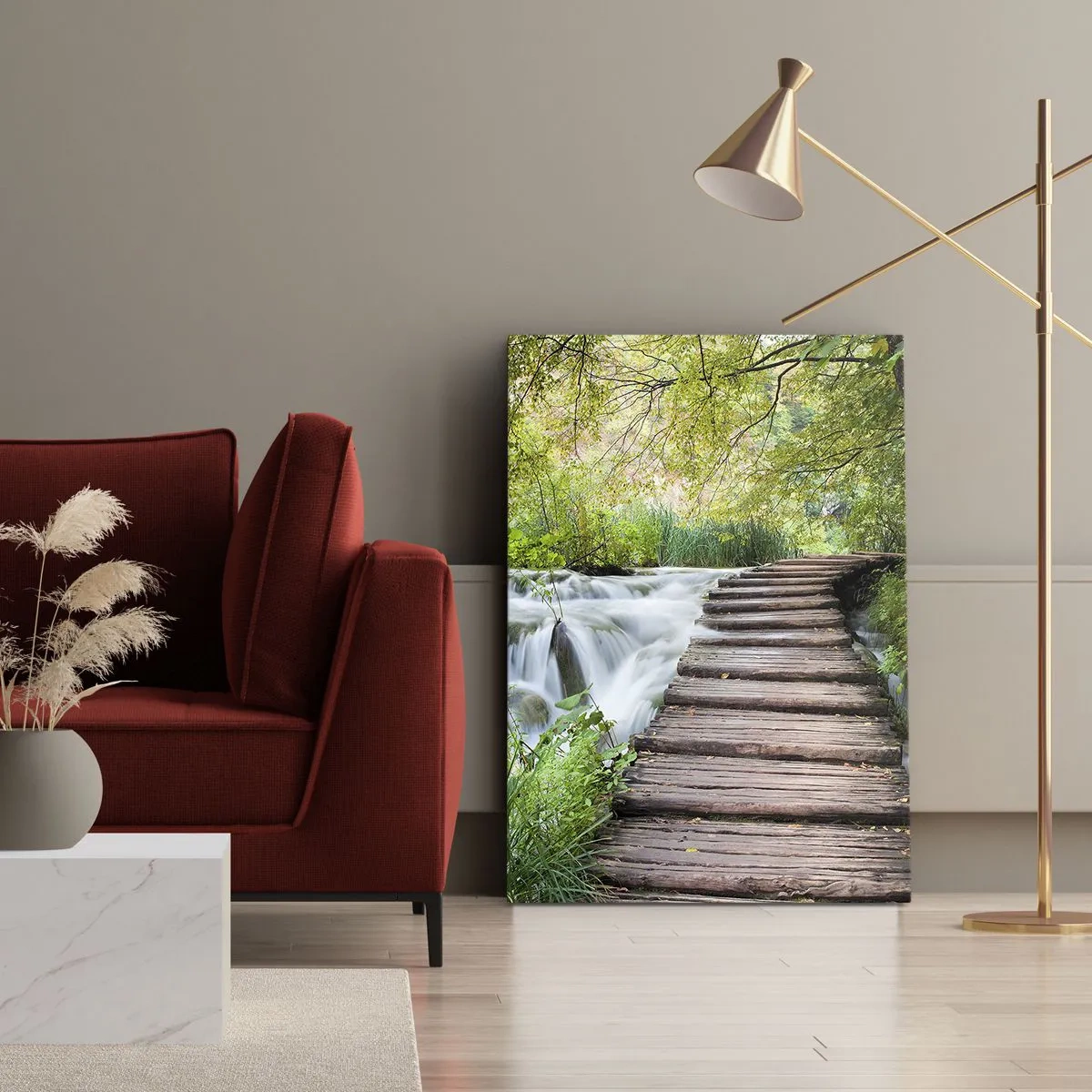 Bild auf Leinwand - Leinwandbild - Das Wasser ist überhaupt nicht ruhig - 45x80 cm
