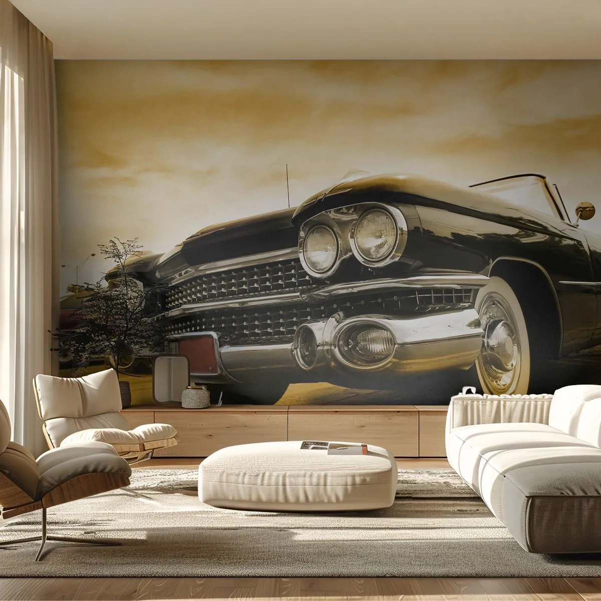 Maßgeschneiderte Fototapete Premium Sand - Klassiker vergehen nie - Auto, Automobil, Retro