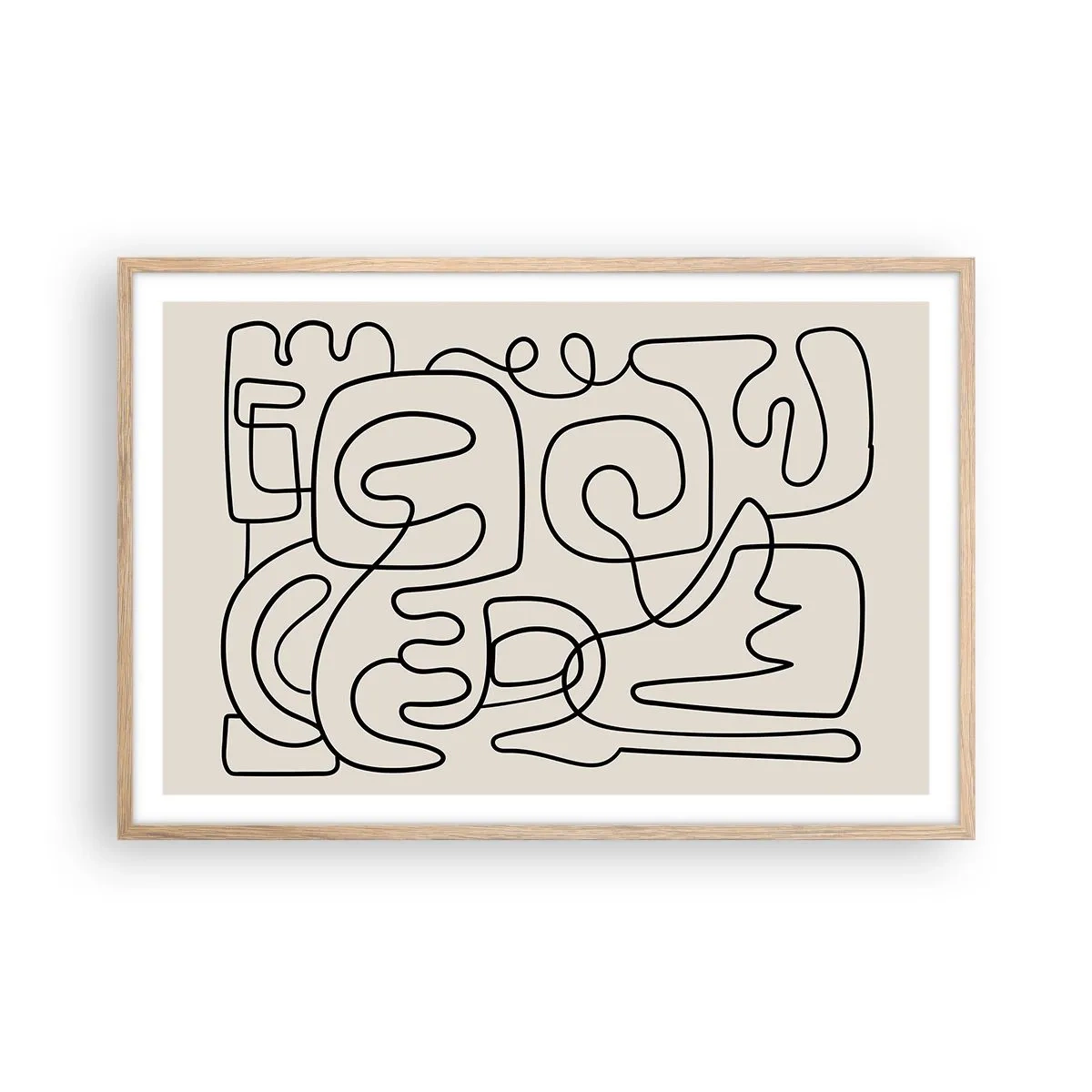 Poster in einem Rahmen aus heller Eiche - Folge der Spur - 91x61 cm