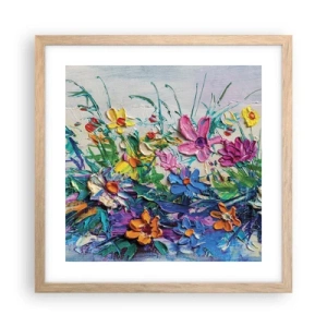 Poster in einem Rahmen aus heller Eiche - Überhaupt kein Stillleben - 40x40 cm