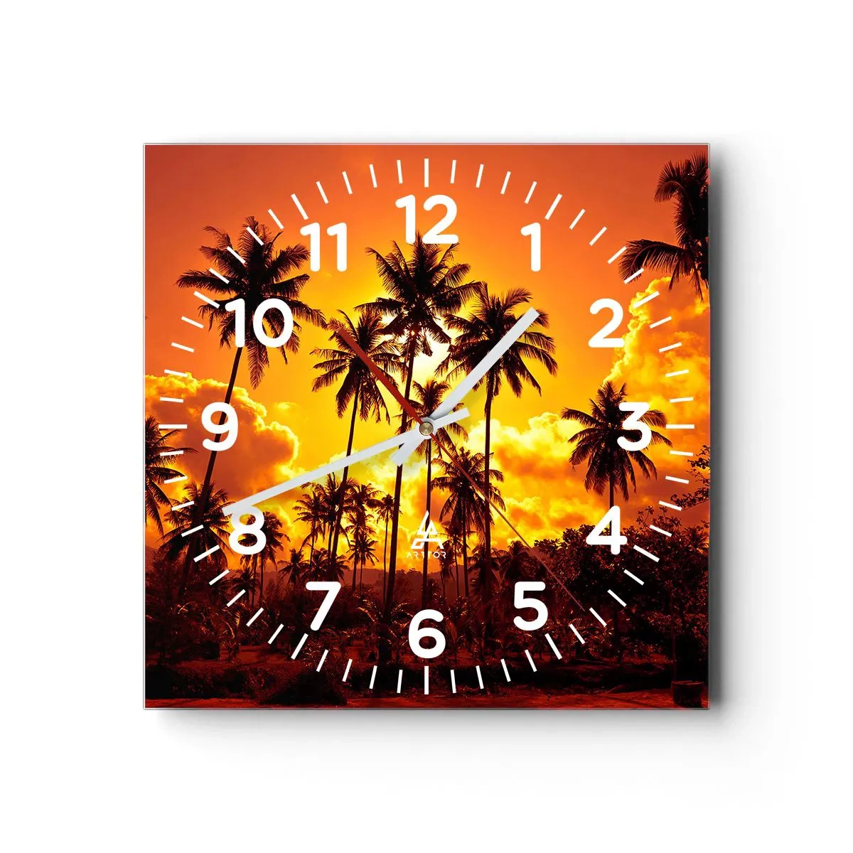 Wanduhr - Glasuhr - Berge brennen, Wälder brennen - 30x30 cm