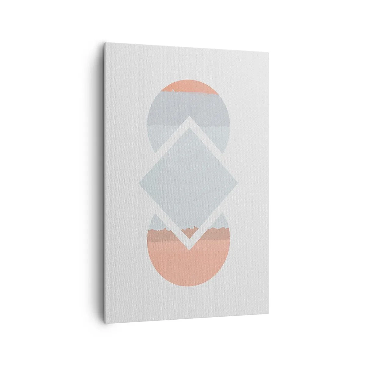 Bild auf Leinwand - Leinwandbild - Ein minimalistisches Gemälde mit geometrischen Formen - 80x120cm - Die Situation ist klar - Moderne Wanddekoration für Wohnzimmer und Schlafzimmer ARTTOR