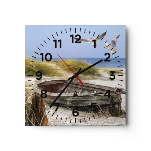 Wanduhr - Glasuhr - In Wind gebadet - 30x30 cm