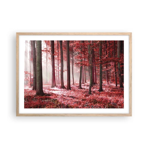 Poster in einem Rahmen aus heller Eiche - Rot ist genauso schön - 70x50 cm