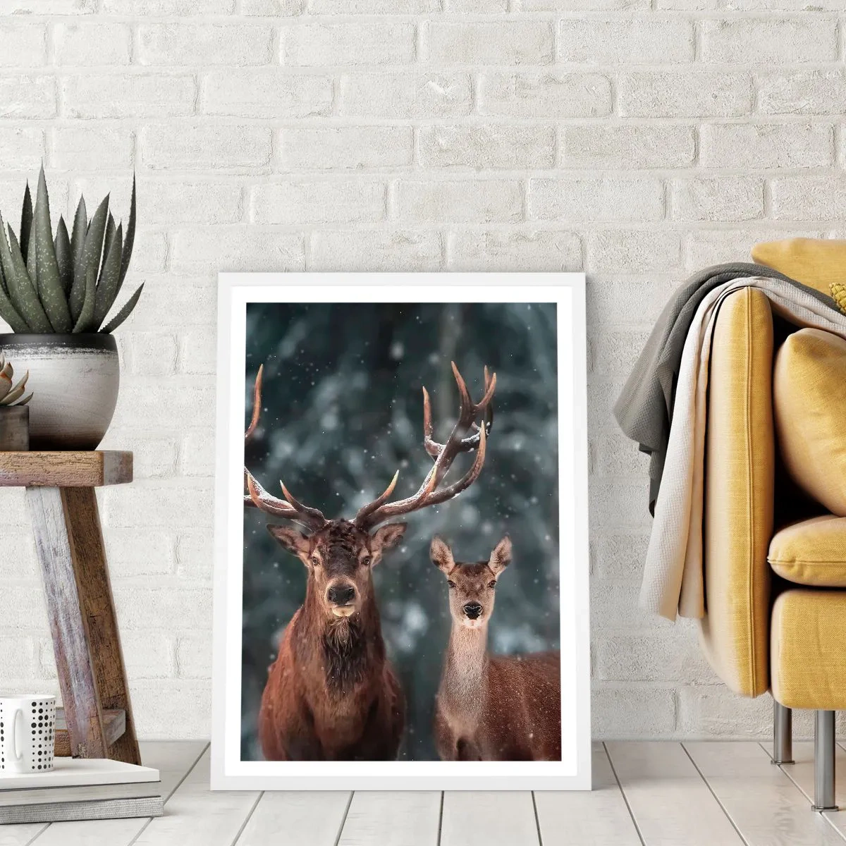 Poster in einem weißen Rahmen - Herr des Waldes mit seiner Frau - 70x100 cm