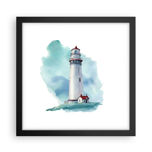 Poster in einem schwarzem Rahmen - Sanfte Schwester vom Blau - 30x30 cm