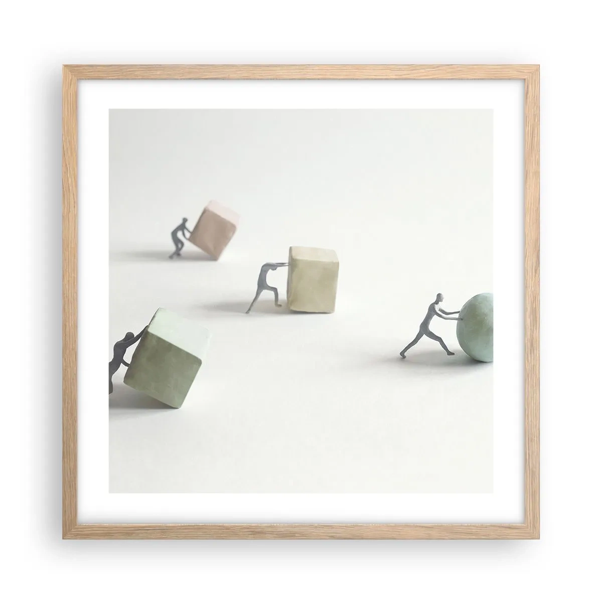 Poster in einem Rahmen aus heller Eiche - Pures Leben - 50x50 cm