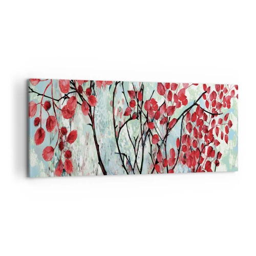 Bild auf Leinwand - Leinwandbild - Baum in Scharlachrot - 100x40 cm