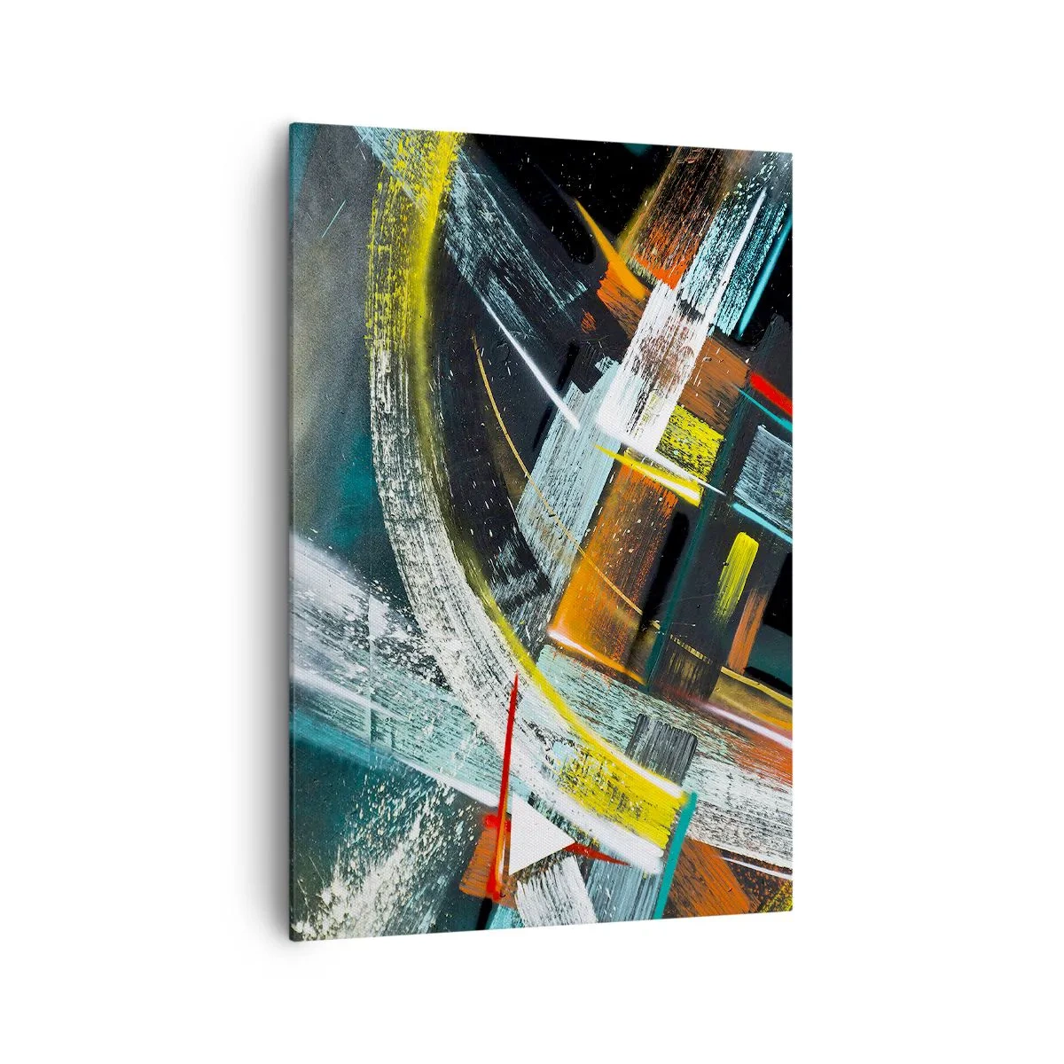 Bild auf Leinwand - Leinwandbild - Bunte abstrakte Pinselstriche - 70x100cm - Energie der Bewegung - Moderne Wanddekoration für Wohnzimmer und Schlafzimmer ARTTOR