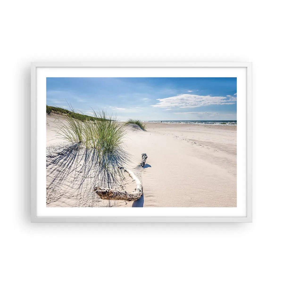 Poster in einem weißen Rahmen - Der schönste Strand? Ostsee-Strand - 70x50 cm