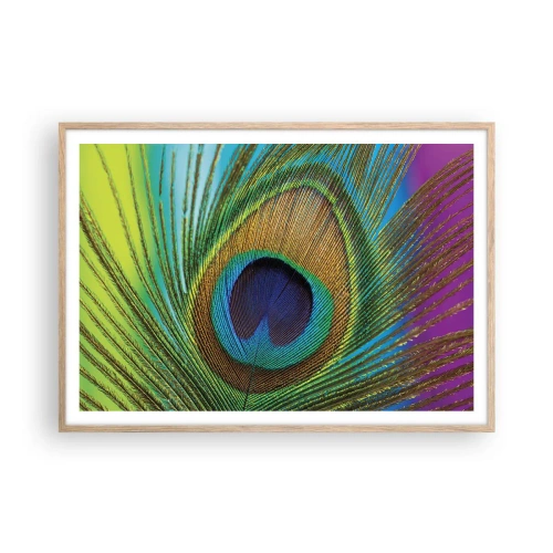 Poster in einem Rahmen aus heller Eiche - Auge in Auge - 100x70 cm