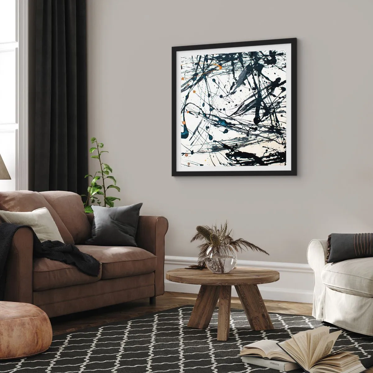 Poster in einem schwarzem Rahmen - Sinn machen oder keinen Sinn machen? - 30x30 cm