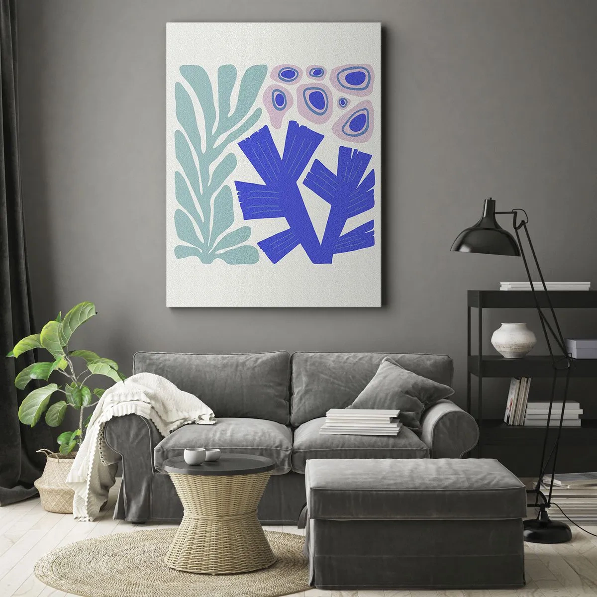 Bild auf Leinwand - Leinwandbild - Unterwassergarten - 45x80 cm