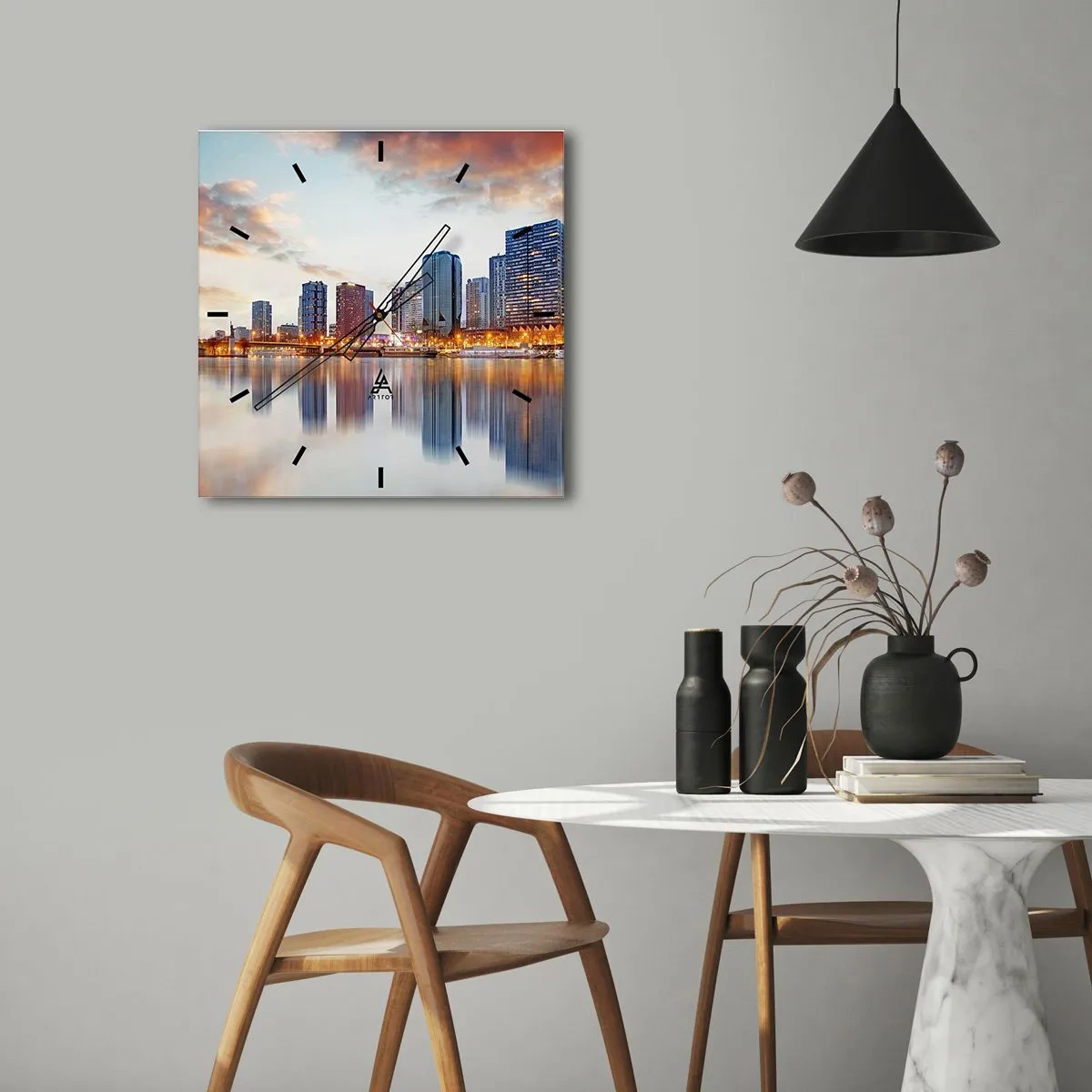 Wanduhr - Glasuhr - Die monumentale Ruhe von Paris - 30x30 cm