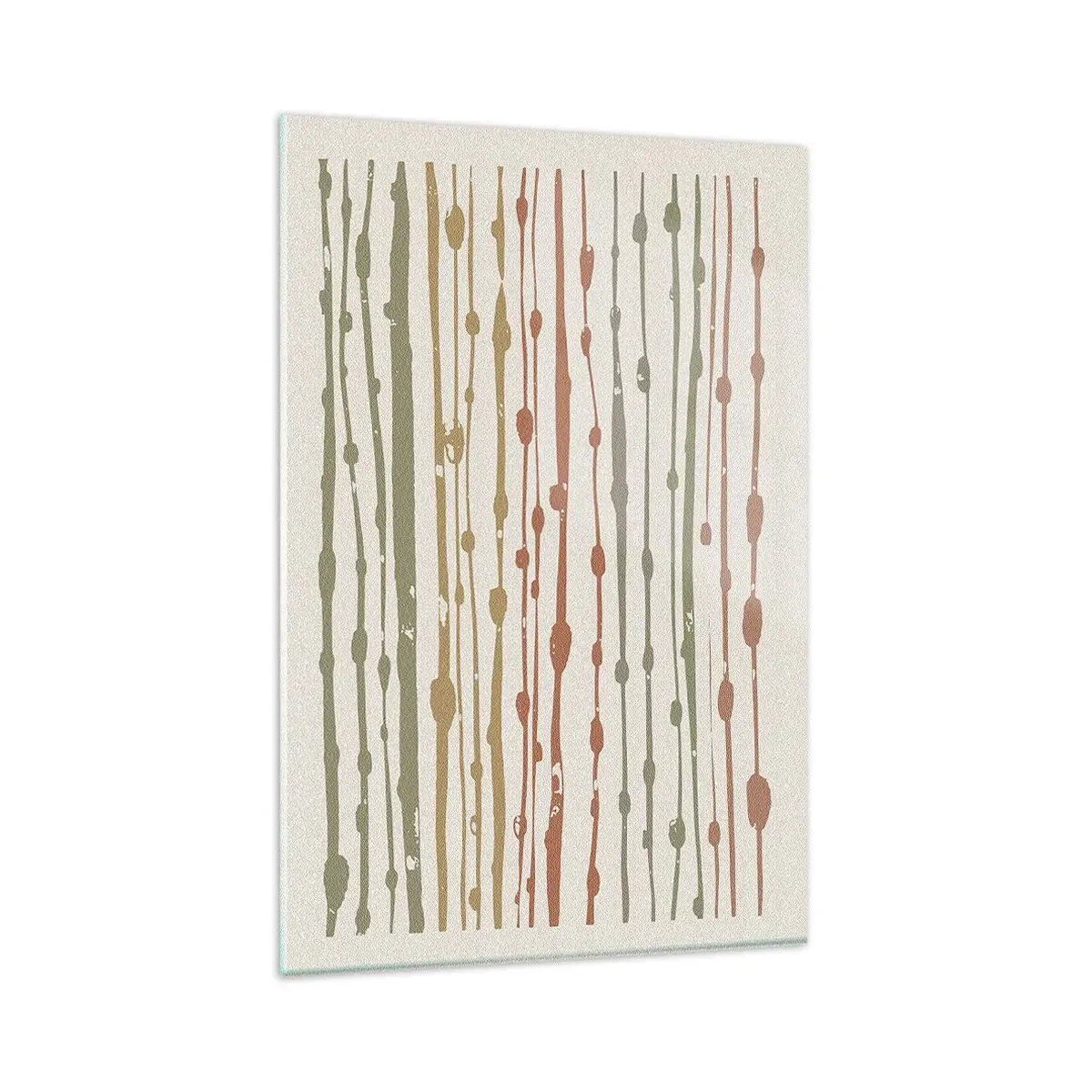 Glasbild - Bild auf glas - Ein Linienmuster in warmen Farbtönen auf hellem Hintergrund - 80x120cm - Musikalische Notation von Farben - Moderne Wanddekoration für Wohnzimmer und Schlafzimmer ARTTOR