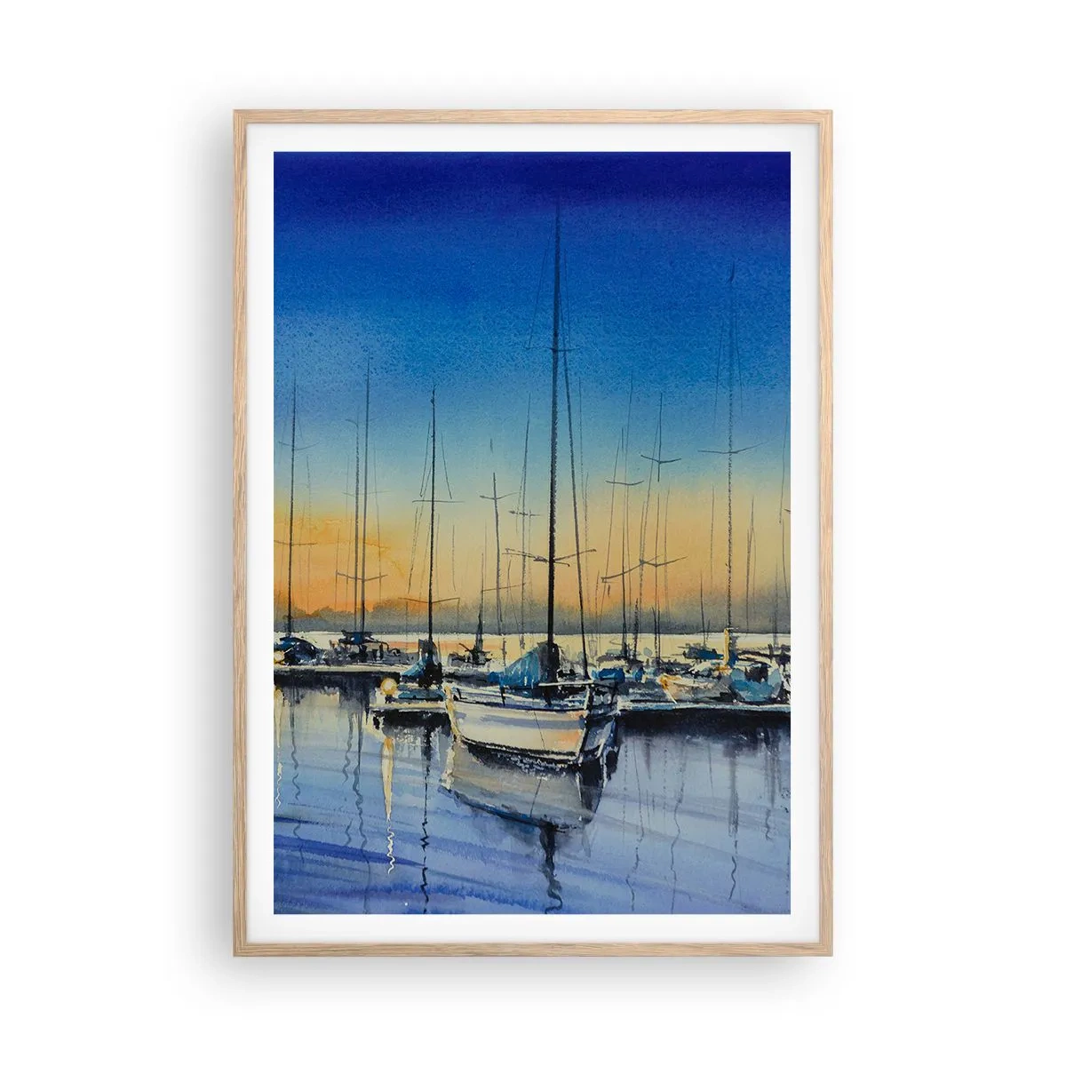 Poster in einem Rahmen aus heller Eiche - Ende eines guten Tages - 70x100 cm