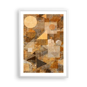 Poster in einem weißen Rahmen - Eine kubistische Studie aus Bronze - 50x70 cm