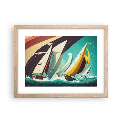 Poster in einem Rahmen aus heller Eiche - Viel Glück mit den Elementen - 40x30 cm
