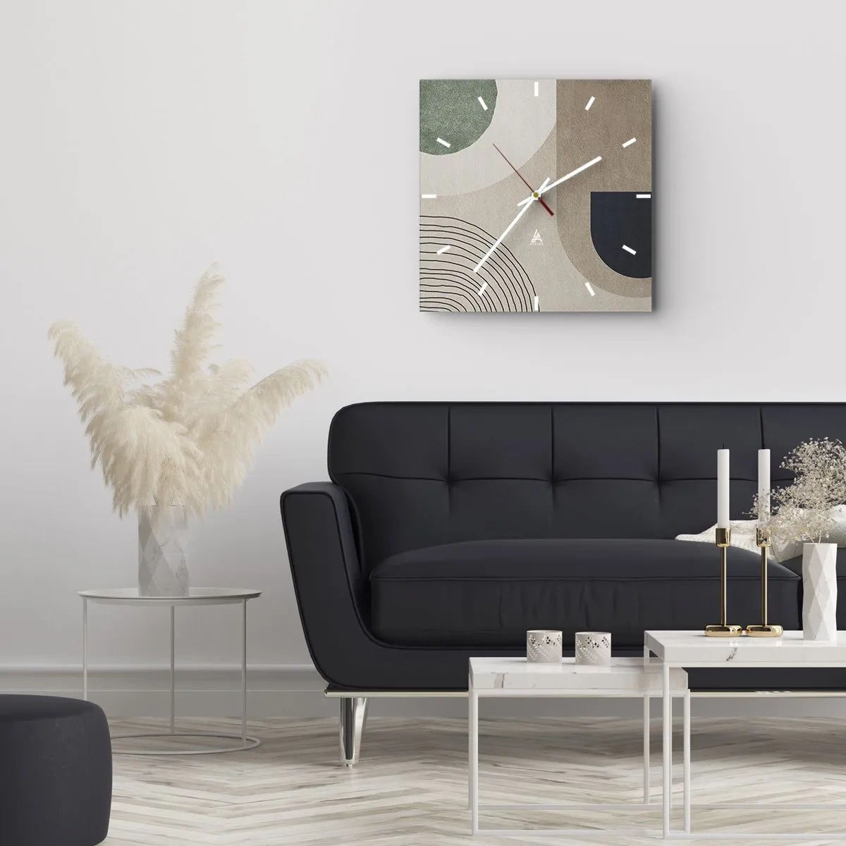 Wanduhr - Glasuhr - Sanftheit des Ovals - 40x40 cm