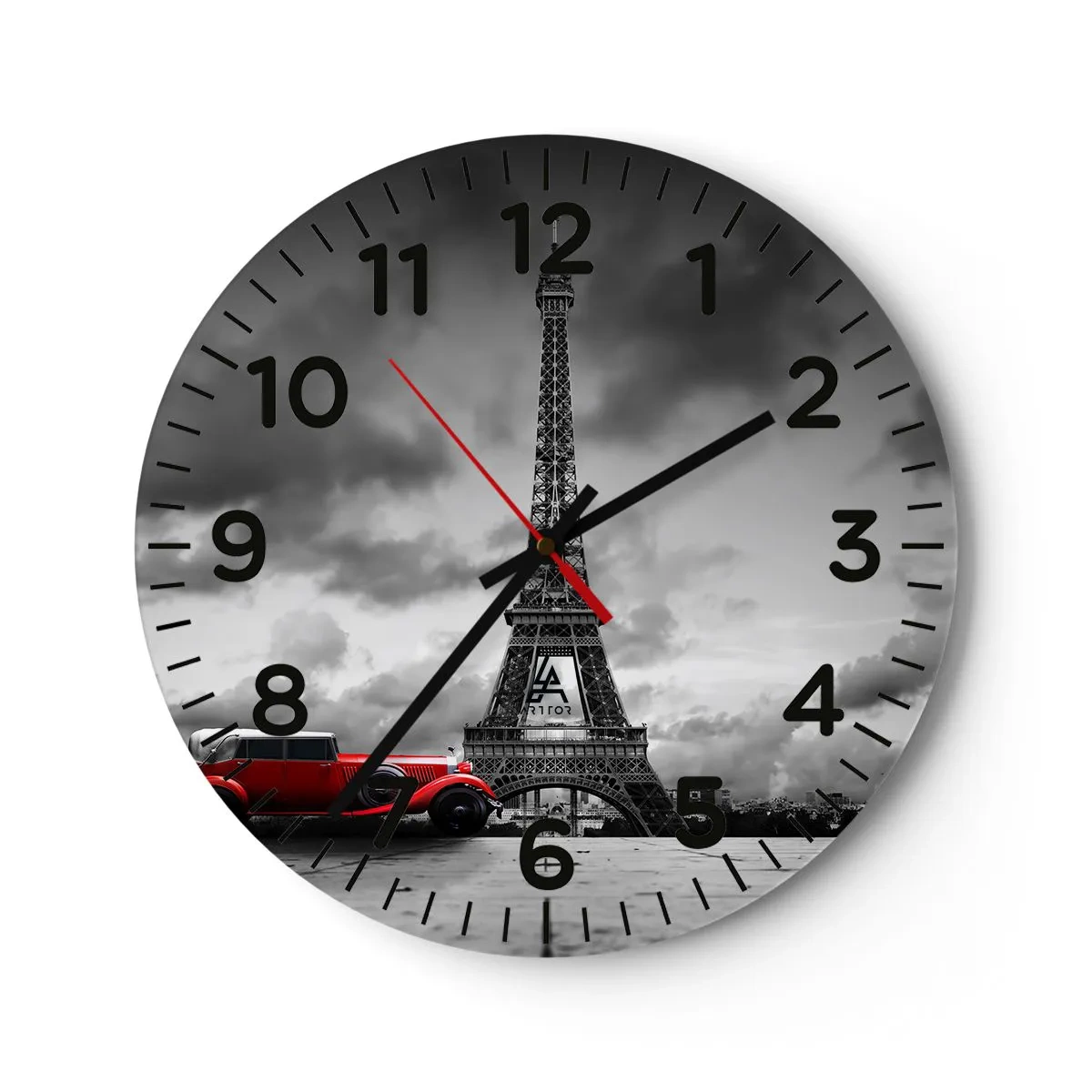 Wanduhr - Glasuhr - Vor nicht allzu langer Zeit in Paris - 30x30 cm