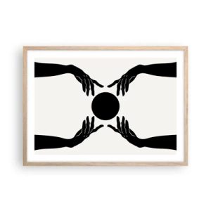 Poster in einem Rahmen aus heller Eiche - Geheimes Zeichen - 70x50 cm