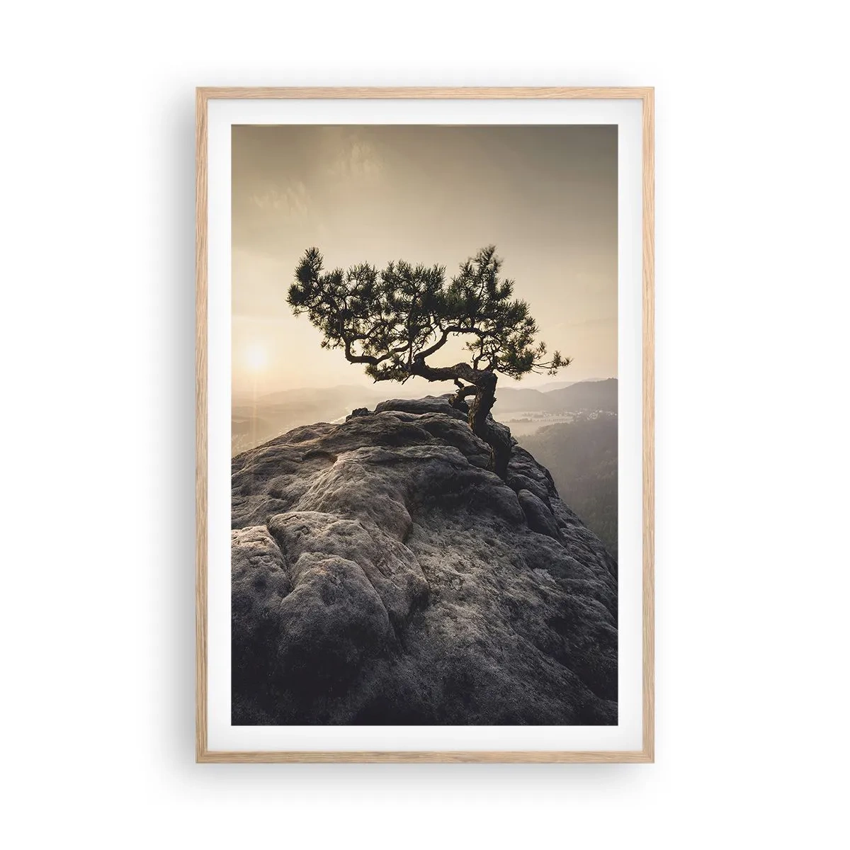 Poster in einem Rahmen aus heller Eiche - Das Leben gewinnt immer - 61x91 cm