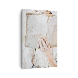 Bild auf Leinwand - Leinwandbild - Ein impressionistisches Gemälde einer Hand, die ein offenes Buch hält. - 80x120cm - In einer anderen Welt - Moderne Wanddekoration für Wohnzimmer und Schlafzimmer ARTTOR