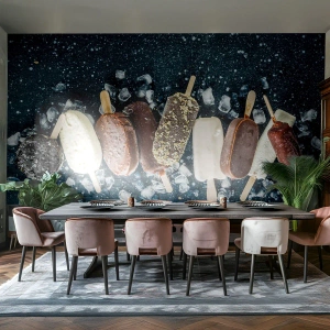 Maßgeschneiderte Fototapete Premium Sand - Geschmack des heißen Sommers - Eiscreme, Gastronomie, Essen