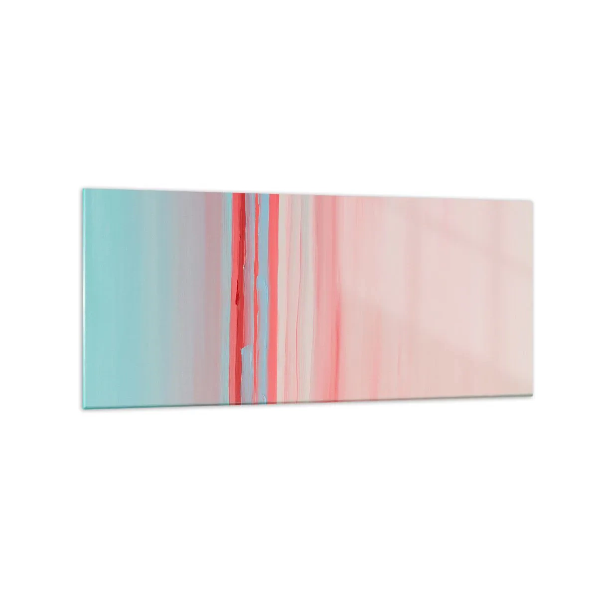 Glasbild - Bild auf glas - Pastellfarbene Linien in Rosa- und Blautönen in einer minimalistischen Komposition - 120x50cm - Abstraktion im Morgengrauen - Moderne Wanddekoration für Wohnzimmer und Schlafzimmer ARTTOR