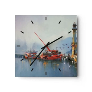 Wanduhr - Glasuhr - Am Ende der Welt - 40x40 cm