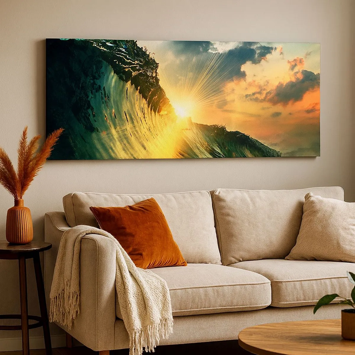 Bild auf Leinwand - Leinwandbild - Surfer, wo bist du? - 100x40 cm