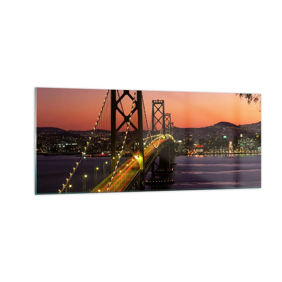 Glasbild - Bild auf glas - Violetter Abend - 100x40 cm