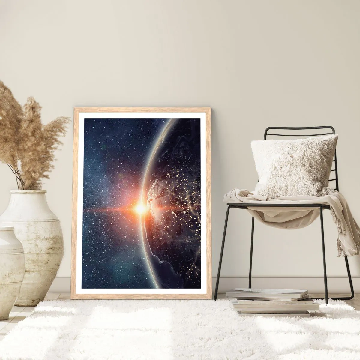 Poster in einem Rahmen aus heller Eiche - In einer neuen Perspektive - 70x100 cm