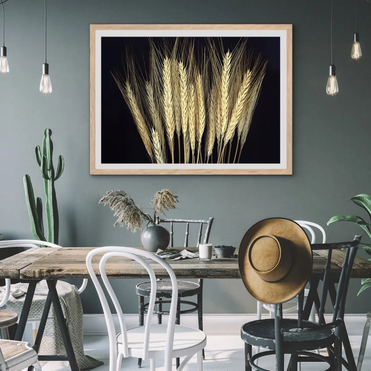 Poster in einem Rahmen aus heller Eiche - Rustikale Magie - 100x70 cm