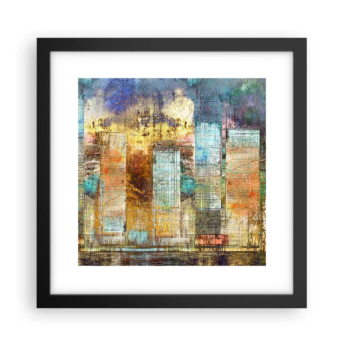 Poster in einem schwarzem Rahmen - Sonnige Metropole - 30x30 cm