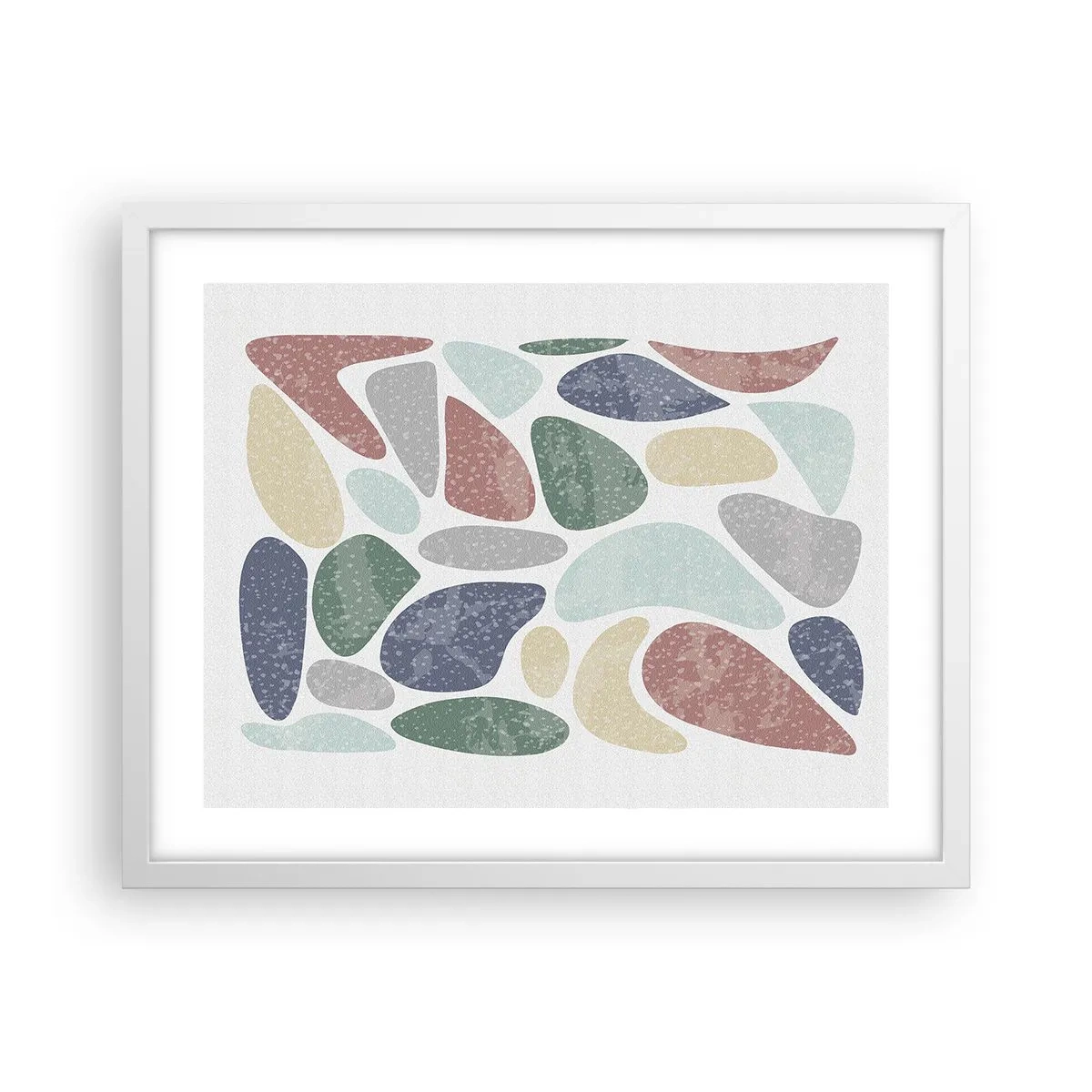 Poster in einem weißen Rahmen - Mosaik aus pulverförmigen Farben - 50x40 cm