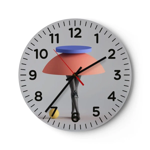 Wanduhr - Glasuhr - Surrealistische Komposition - 30x30 cm