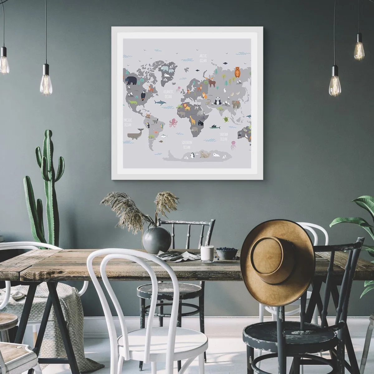 Poster in einem weißen Rahmen - Sag mir wo du herkommst ... - 60x60 cm