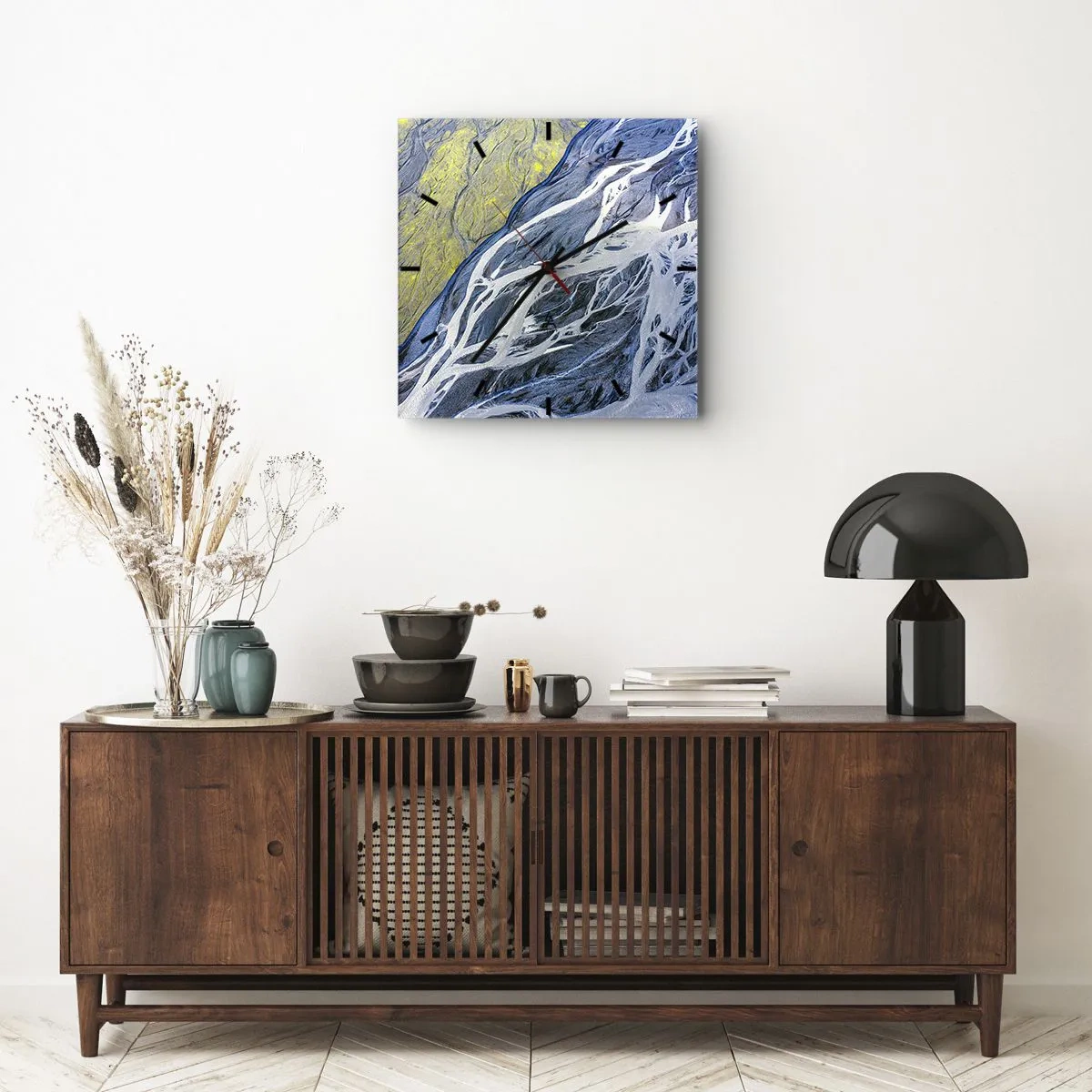 Wanduhr - Glasuhr - Felsmalereien der Natur - 40x40 cm