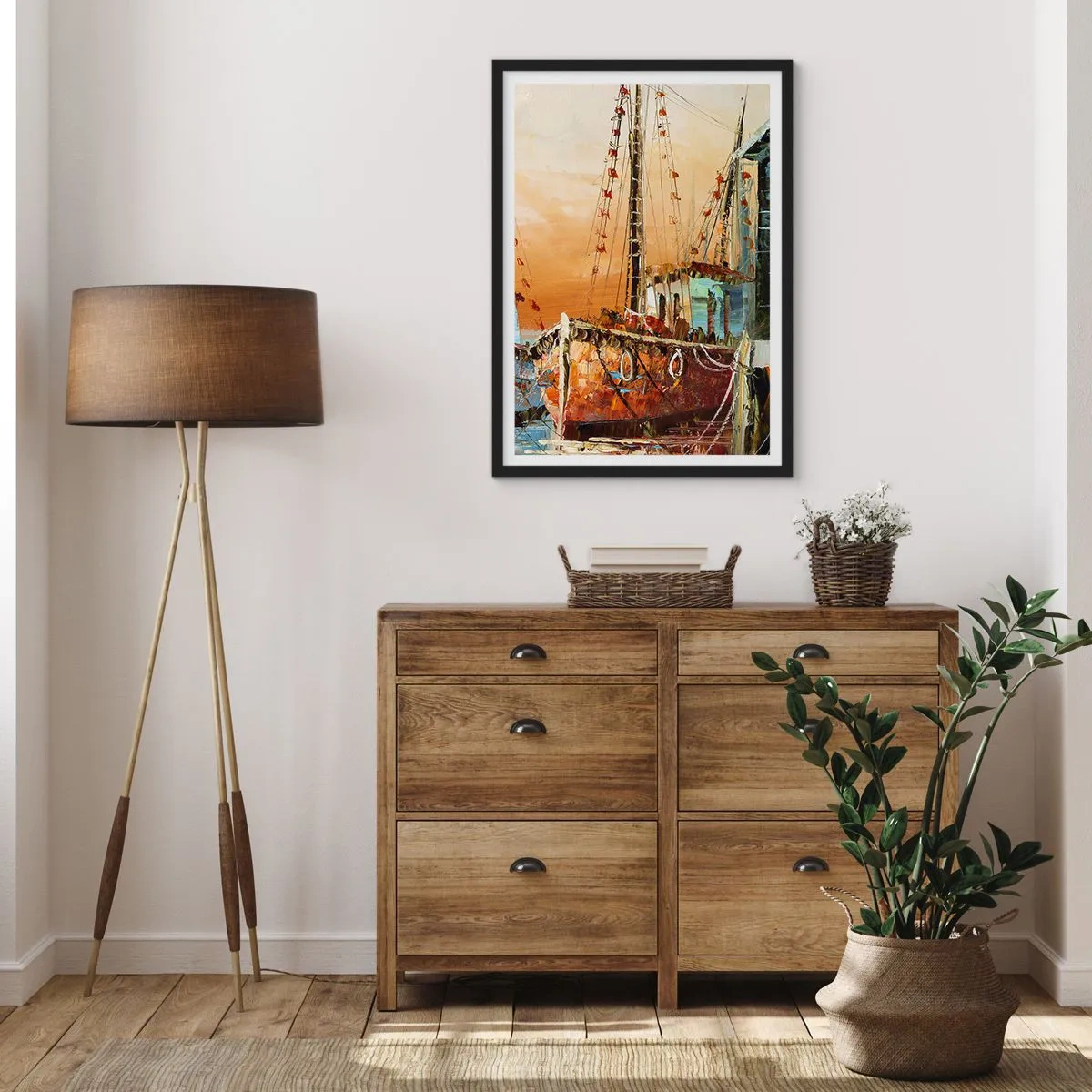 Poster in einem schwarzem Rahmen - Friedliche Rückkehr - 70x100 cm